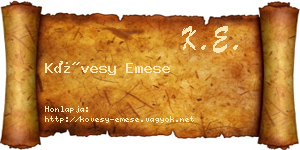 Kövesy Emese névjegykártya