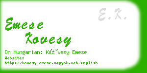 emese kovesy business card